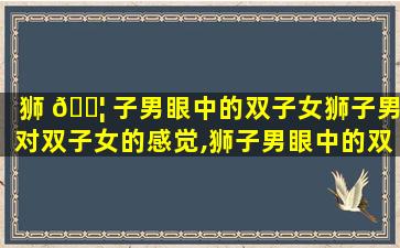 狮 🐦 子男眼中的双子女狮子男对双子女的感觉,狮子男眼中的双子女 狮子男对双 🌾 子女的感觉